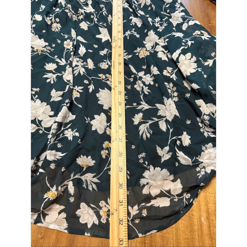 Torrid Chiffon Hunter Green Floral On/Off Shoulder Skater Mini Dress Size 1X - Picture 6 of 6